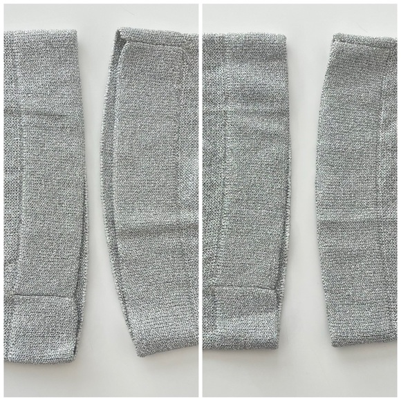 Vintage Metallic Silver Gray Two Piece Knit Set Cardigan and Pants Size S EU38 - Picture 10 of 14